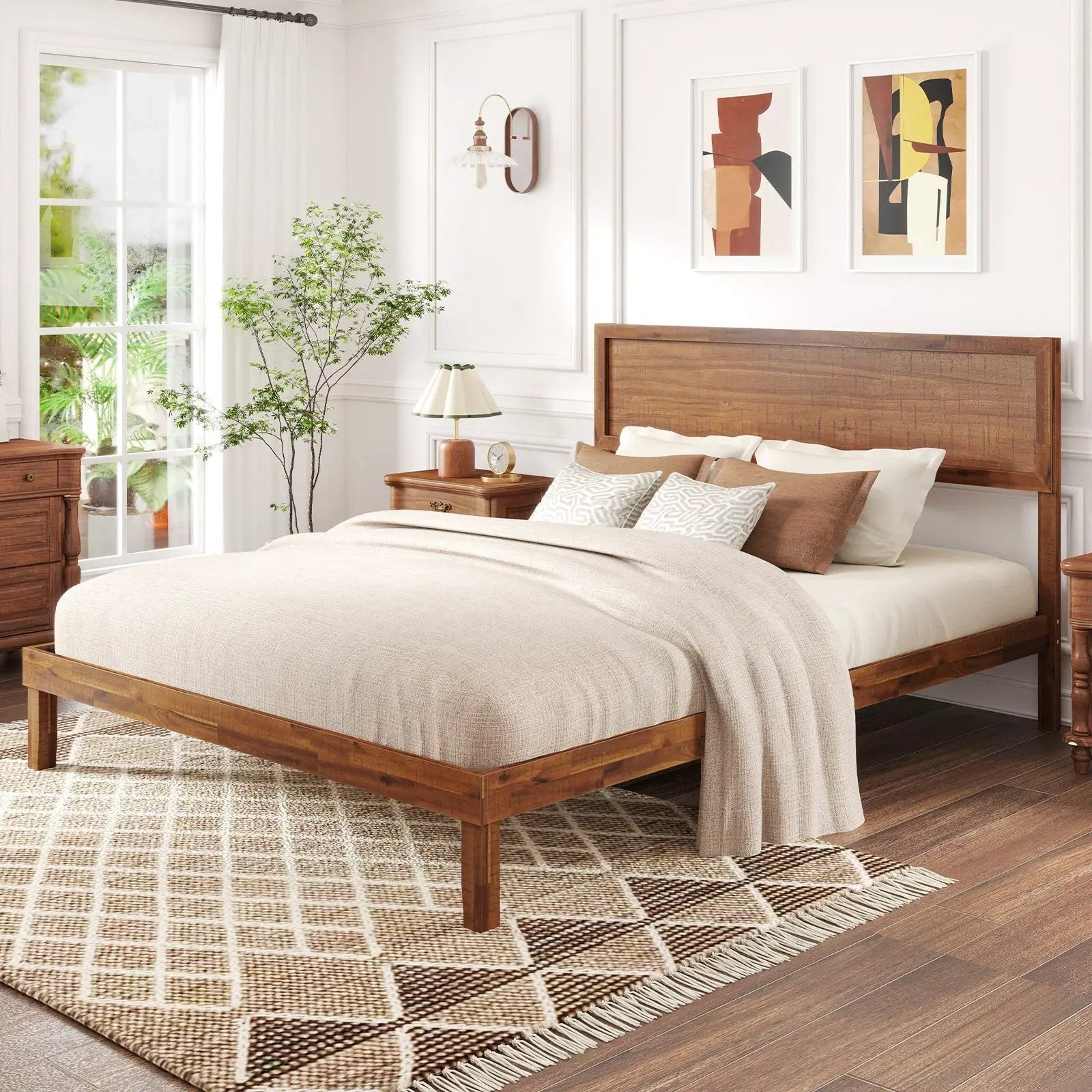 Twin/Full/Queen Size Bed Frame with Headboard and Wooden Slats Support by DirectDeals