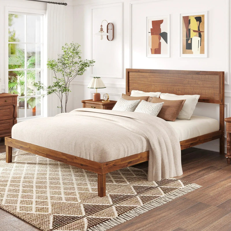 Twin/Full/Queen Size Bed Frame with Headboard and Wooden Slats Support by DirectDeals