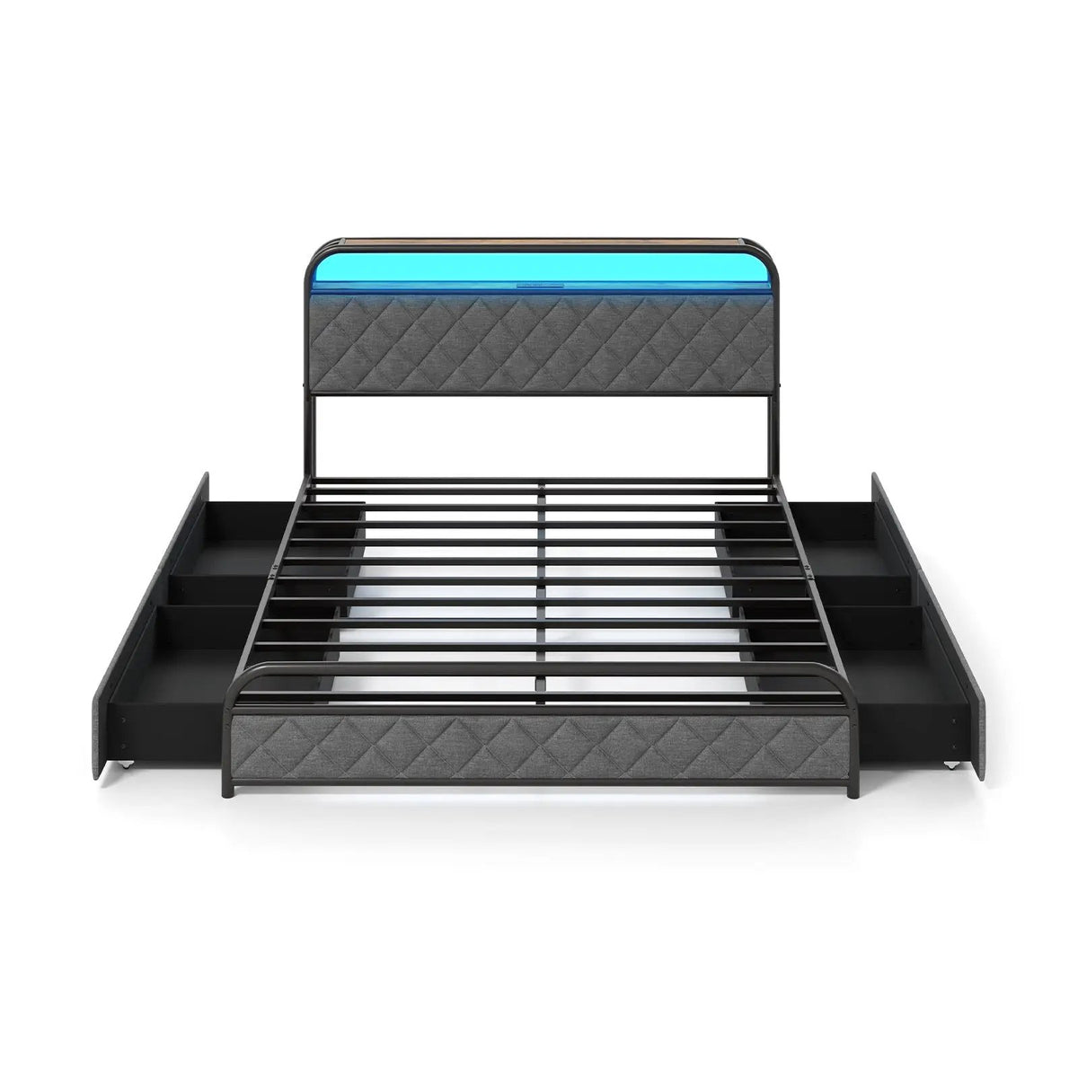 Twin/Full/Queen Size Bed Frame with LED Lights and Charging Station, photo 9 of 10