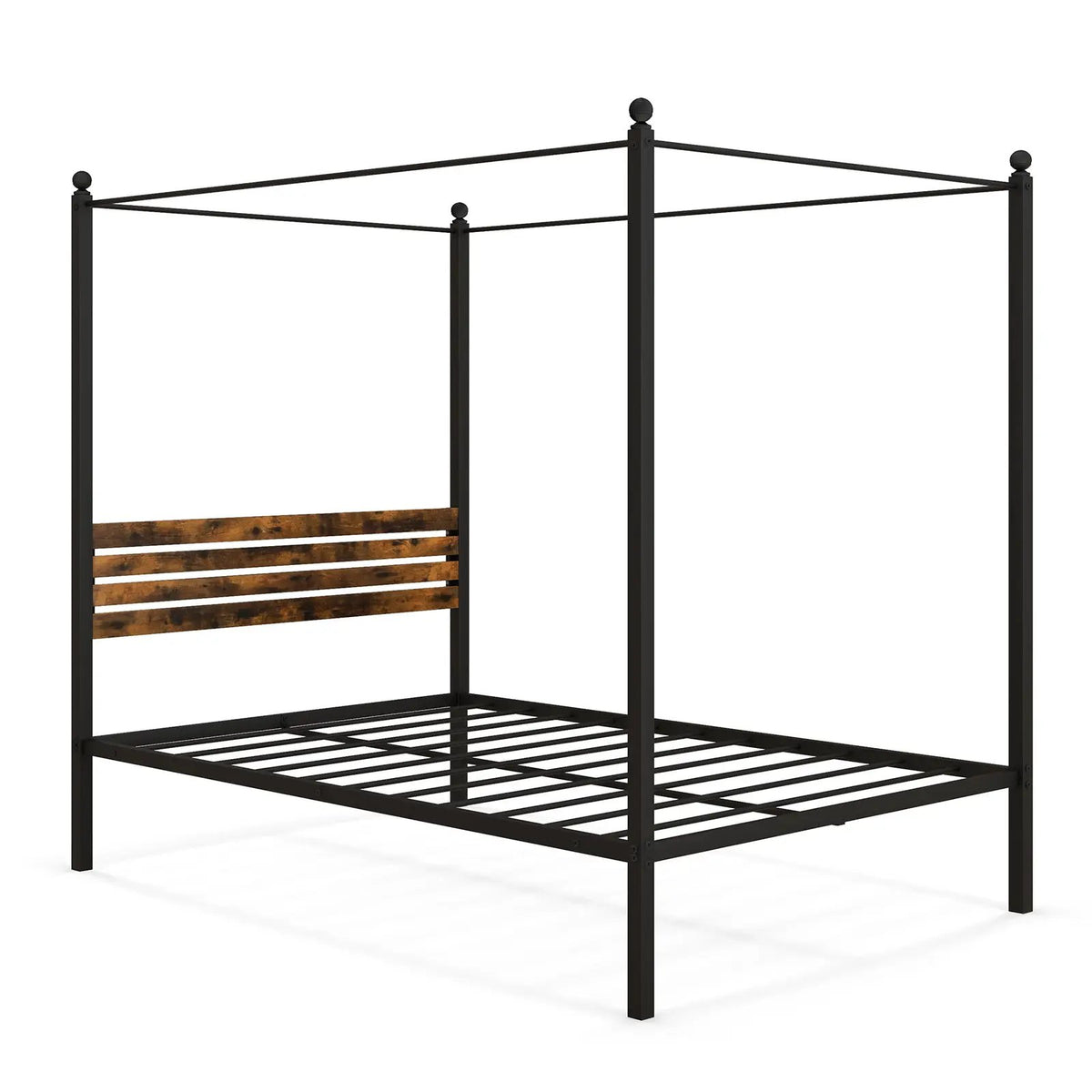 Queen Size Canopy Bed Frame with Under Bed Storage, photo 9 of 10