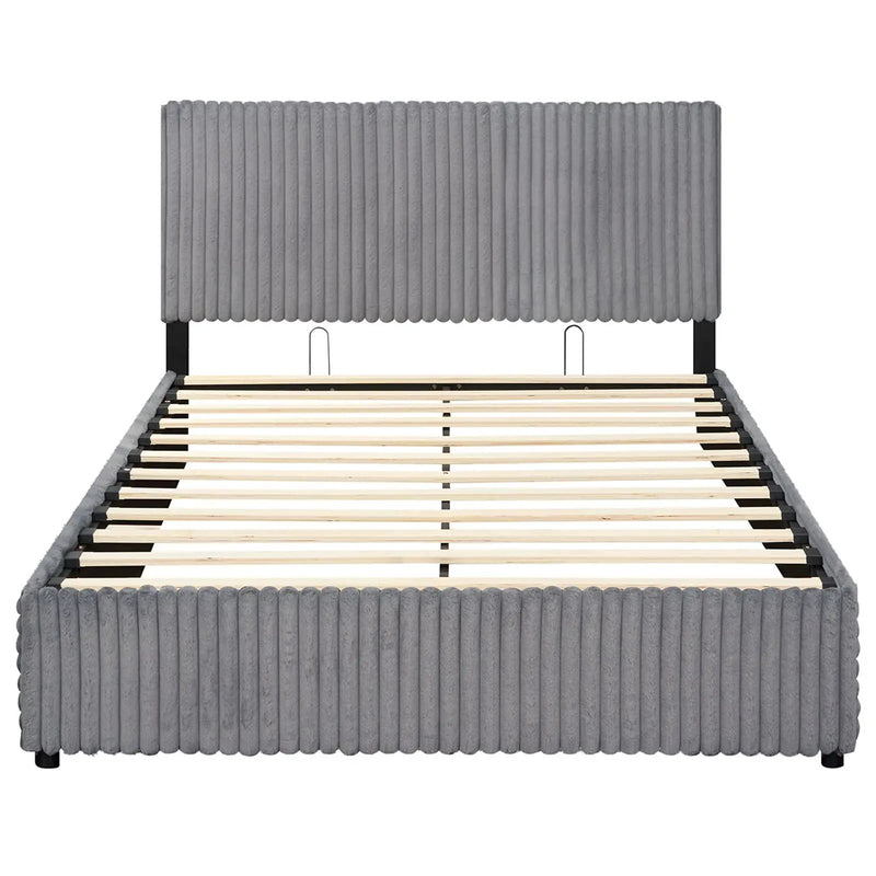 Queen Size Lift-up Storage Bed with Wooden Slat Support by DirectDeals