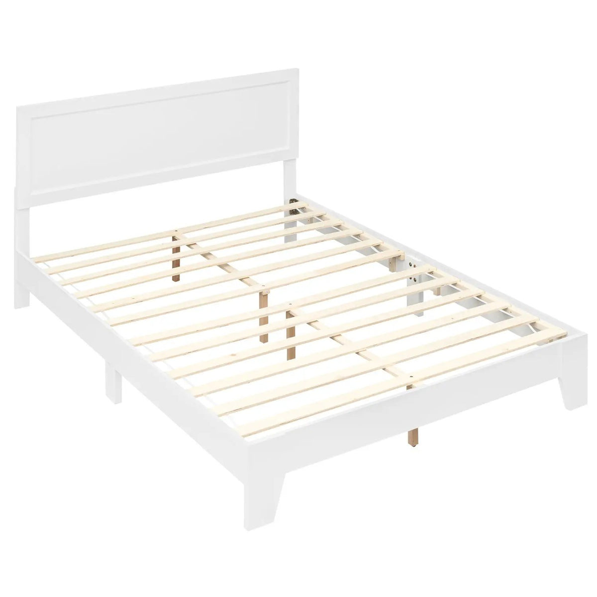 Queen Size Platform Bed Frame with Headboard - White, photo 3 of 16