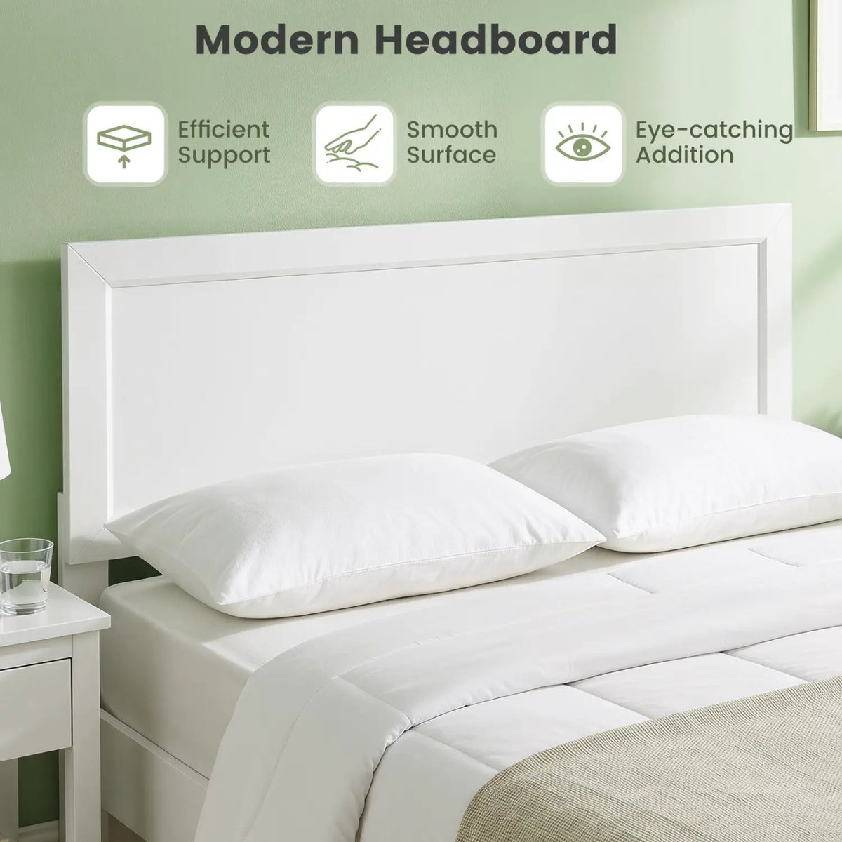 Queen Size Platform Bed Frame with Headboard - White, photo 6 of 16