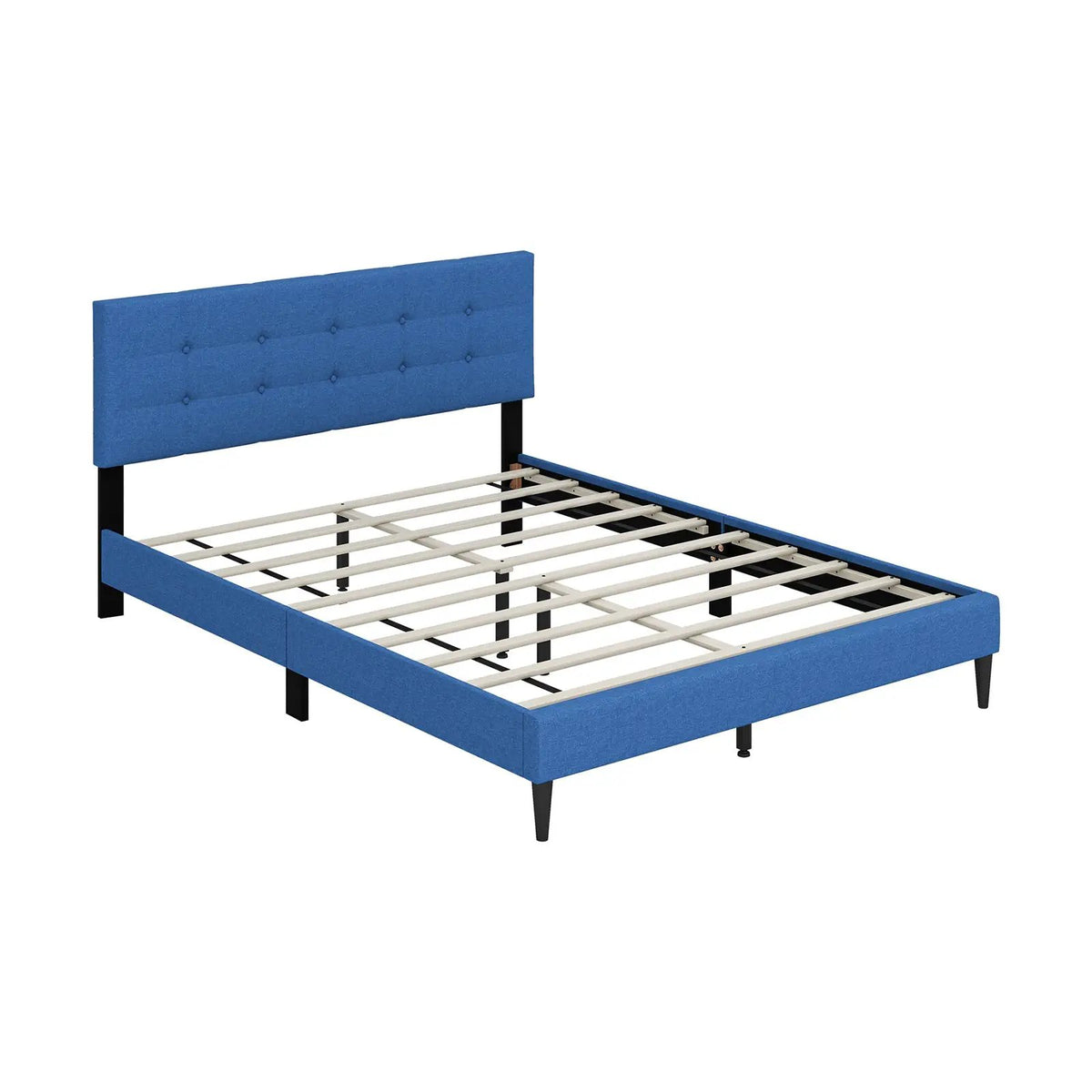 Queen Size Upholstered Platform Bed with Button Tufted Headboard, photo 3 of 9