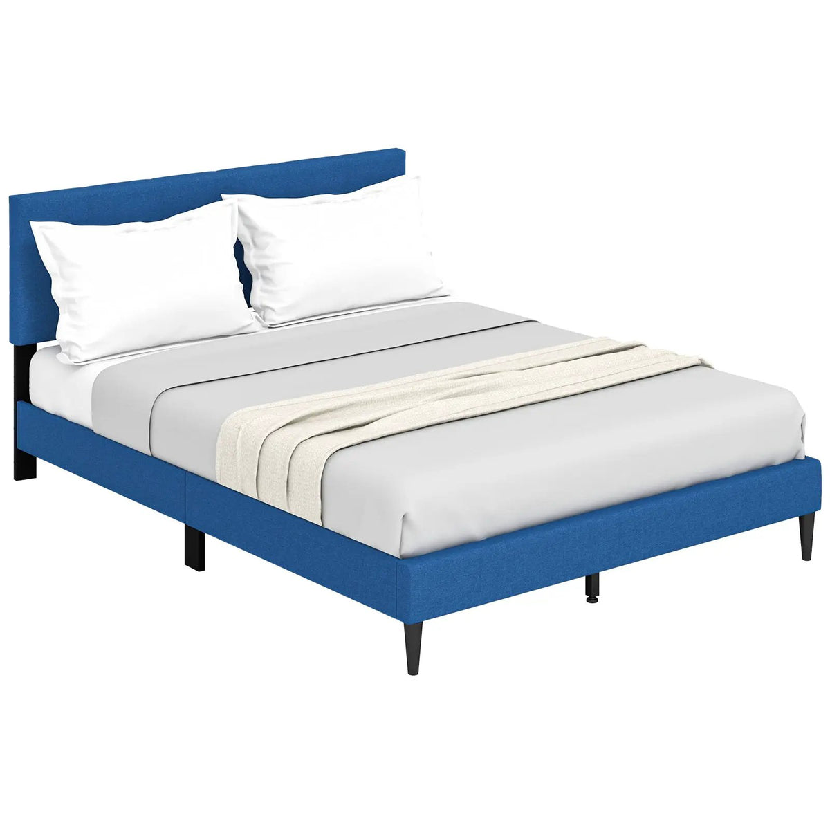Queen Size Upholstered Platform Bed with Button Tufted Headboard, photo 4 of 9