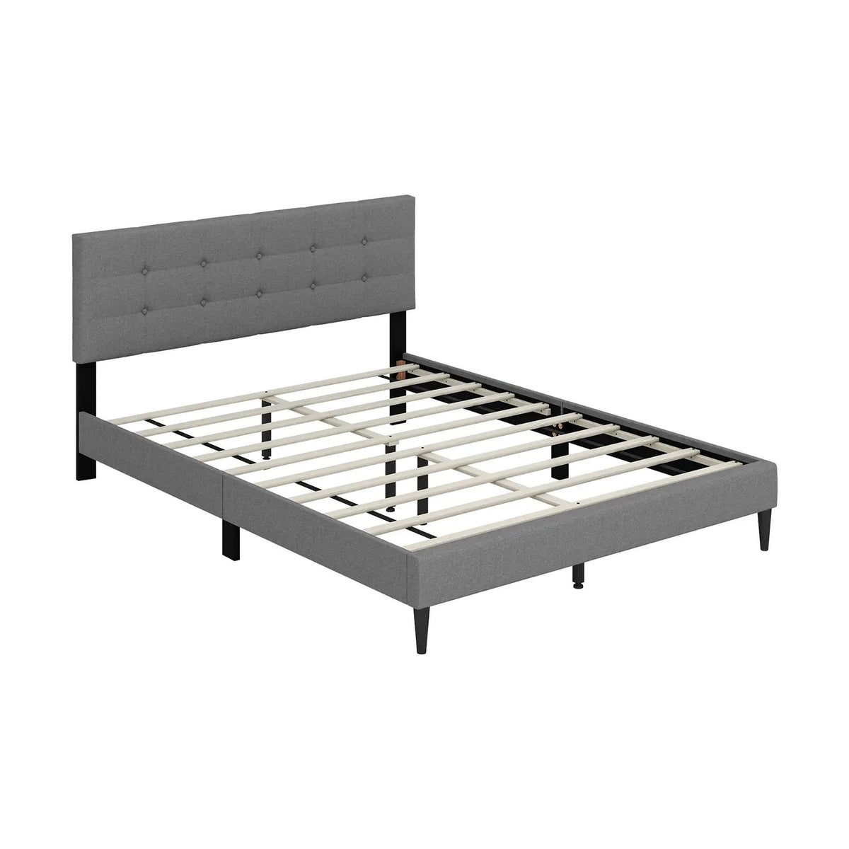 Queen Size Upholstered Platform Bed with Button Tufted Headboard, photo 9 of 9