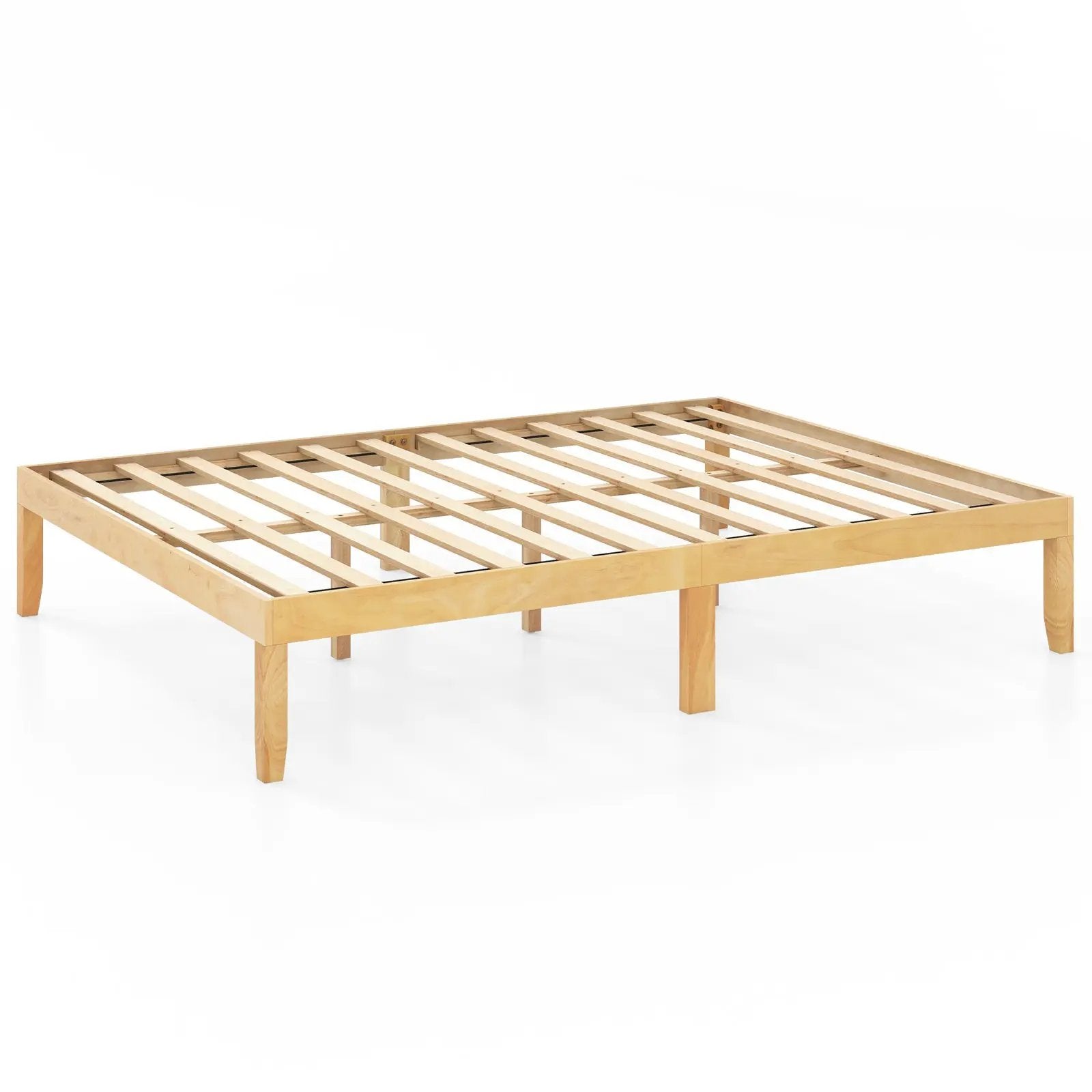 Queen Size Wood Bed Frame with Wooden Slats Support and Rubber Wood Legs by DirectDeals