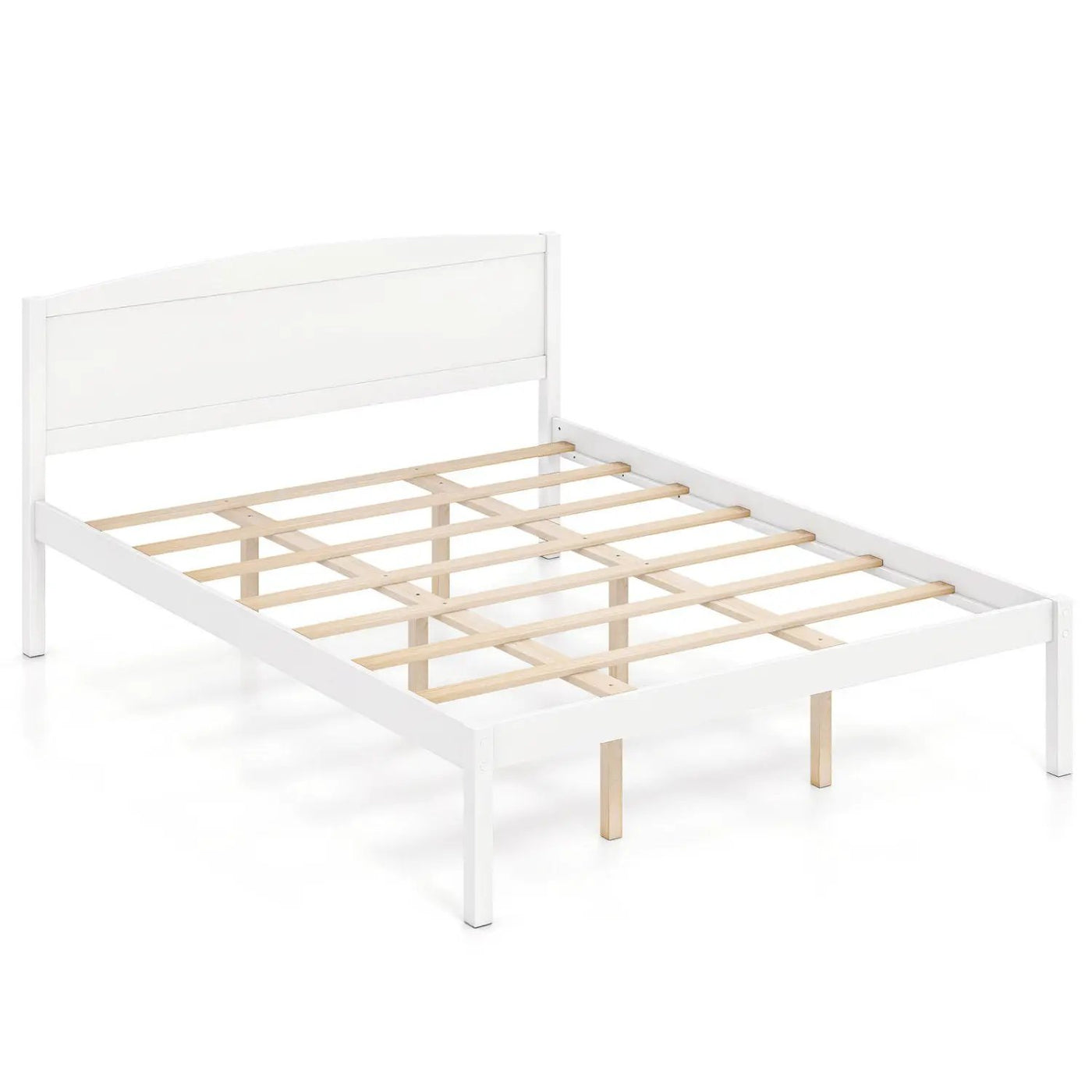 Queen Platform Bed Frame with Curved Headboard - Walnut by DirectDeals