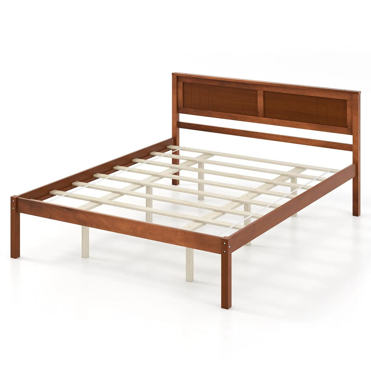 Twin/Full/Queen Size Bed Frame with Wooden Headboard and Slat Support, photo 9 of 10