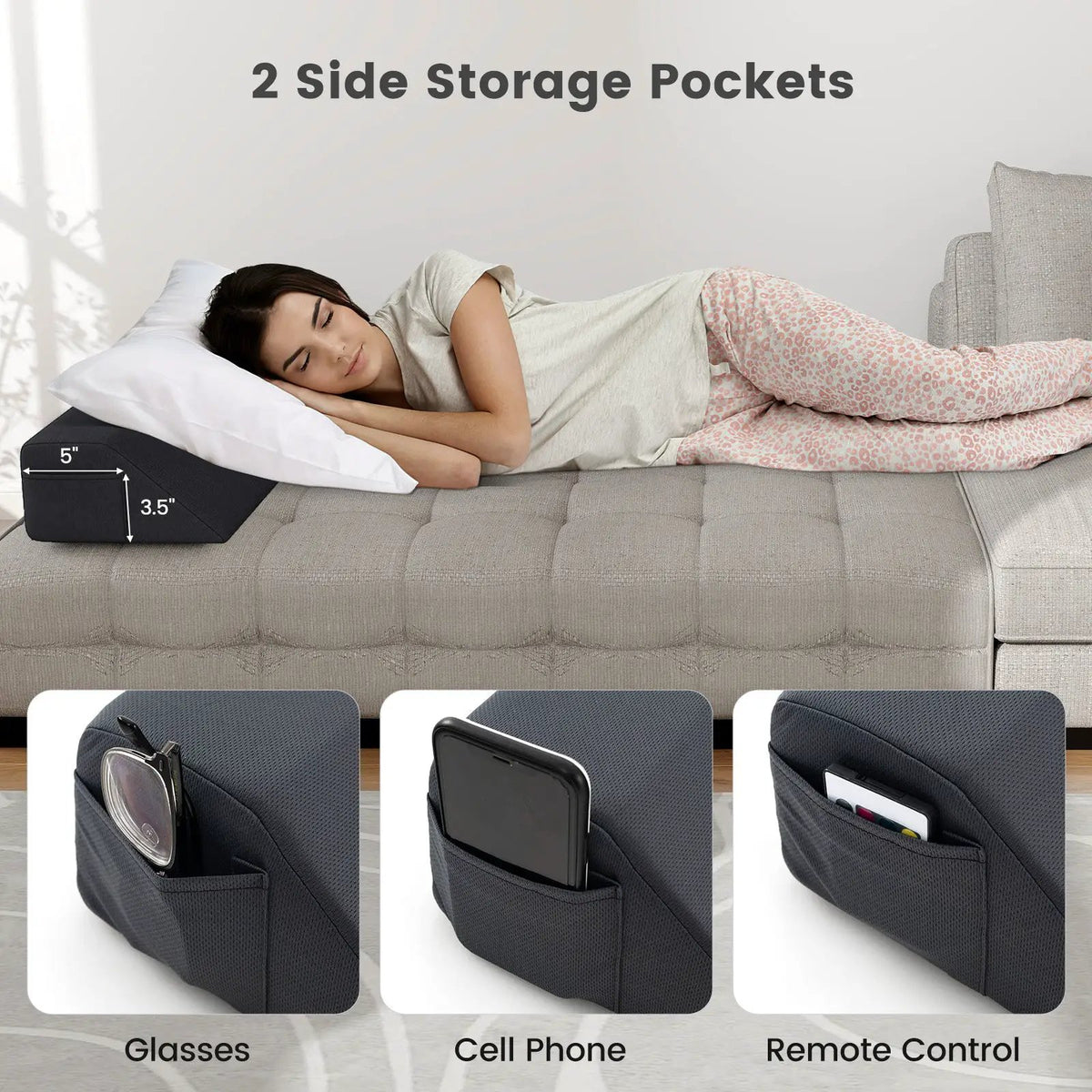 Bed Wedge Pillow with Storage Bag, photo 8 of 11