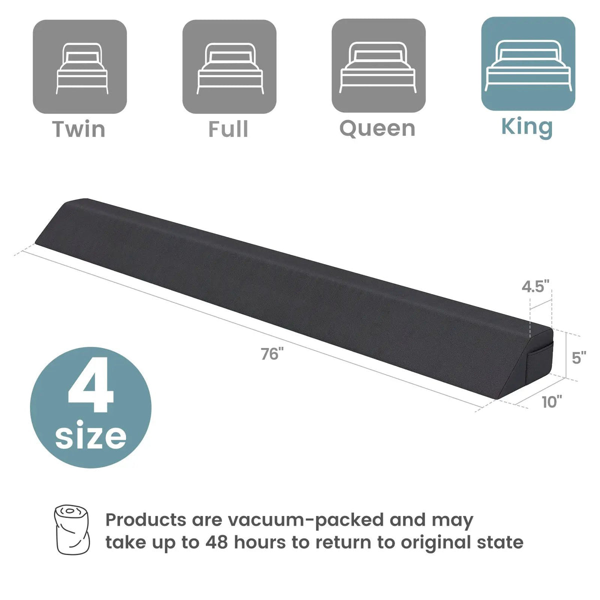 Bed Wedge Pillow with Storage Bag, photo 9 of 11