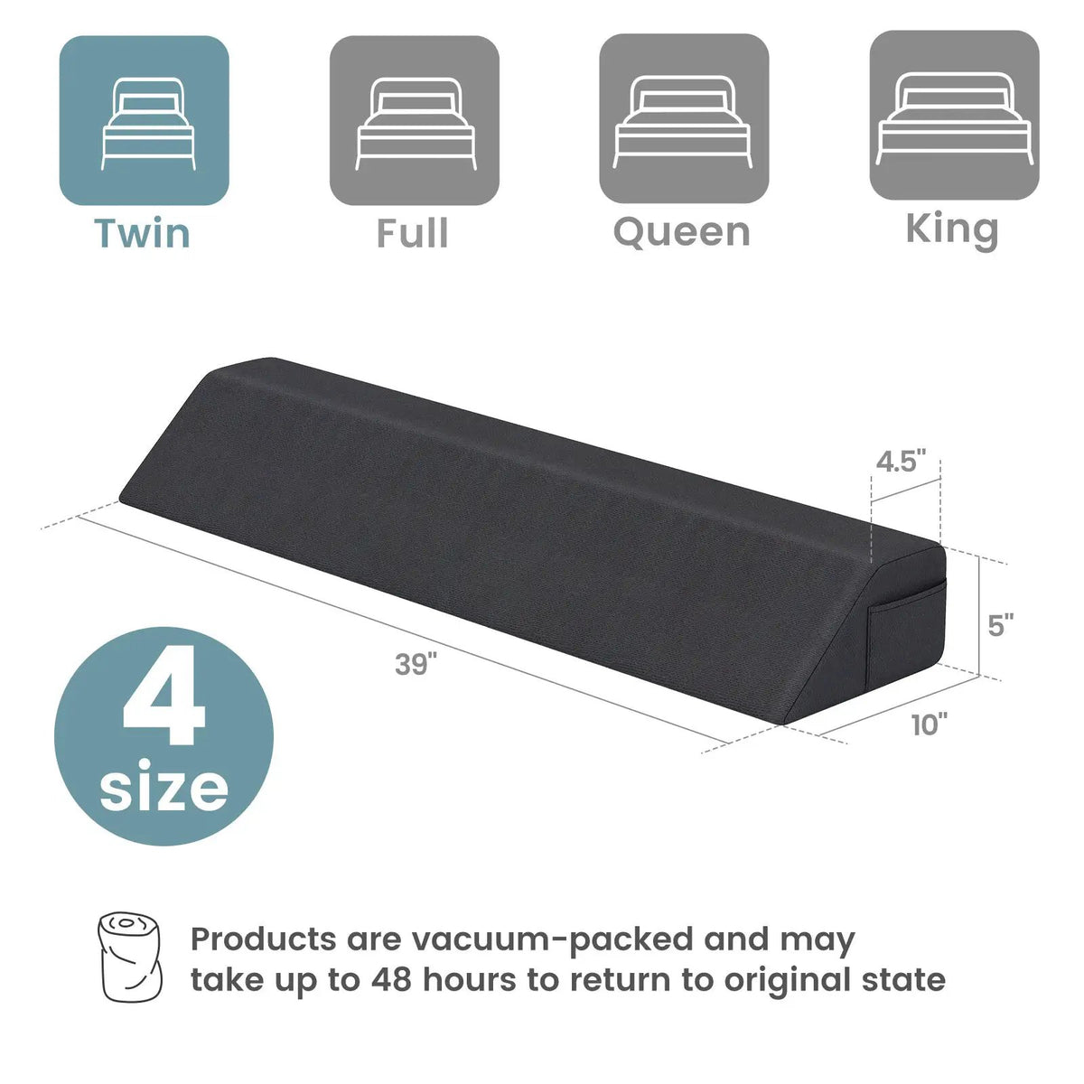 Bed Wedge Pillow with Storage Bag, photo 11 of 11