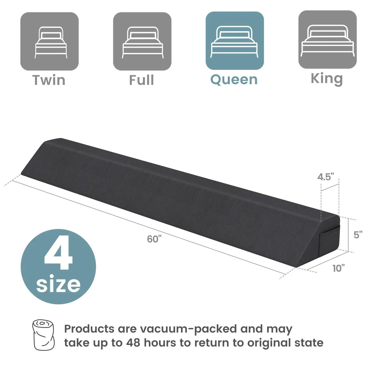Bed Wedge Pillow with Storage Bag, photo 10 of 11