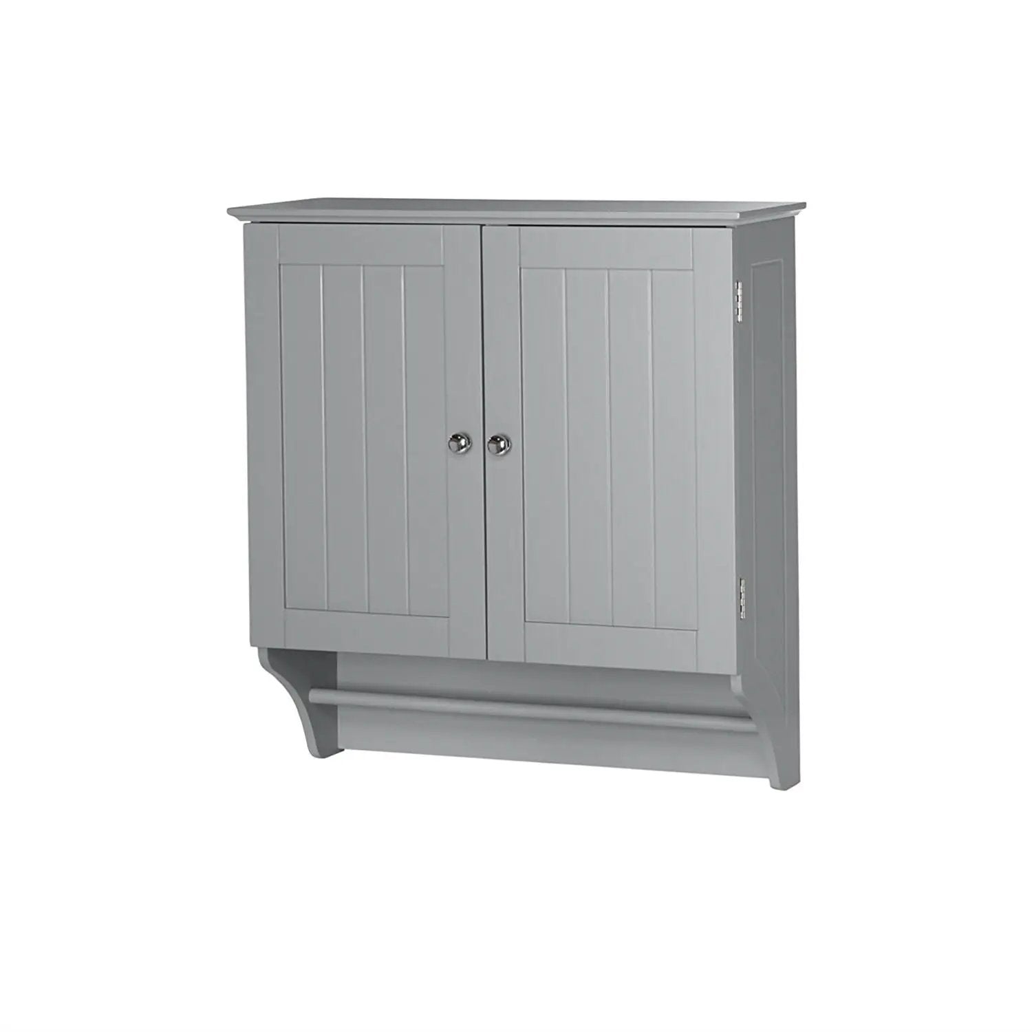 Gray 2-Door Bathroom Wall Cabinet with Towel Bar by HomePacific