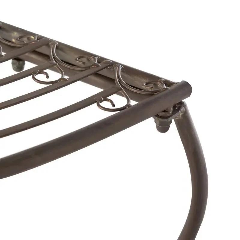 Outdoor Patio Garden Rustic Bronze Brown Wrought Iron Half-Circle Tree Bench by HomePacific
