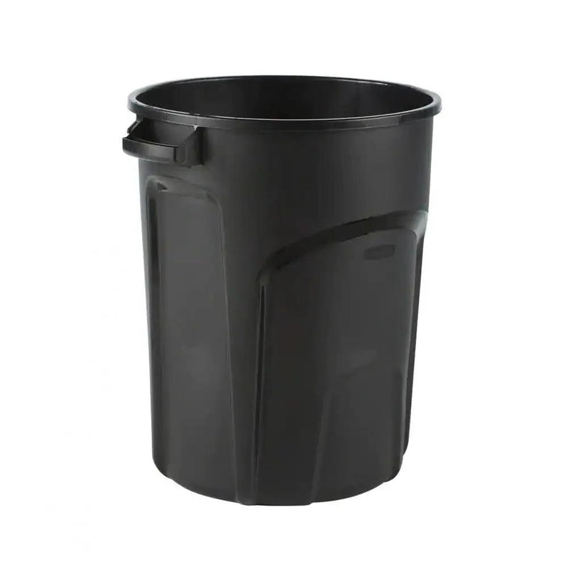 32-Gallon Black Plastic Indoor Outdoor Trash Can with Lid - Made in USA by HomePacific