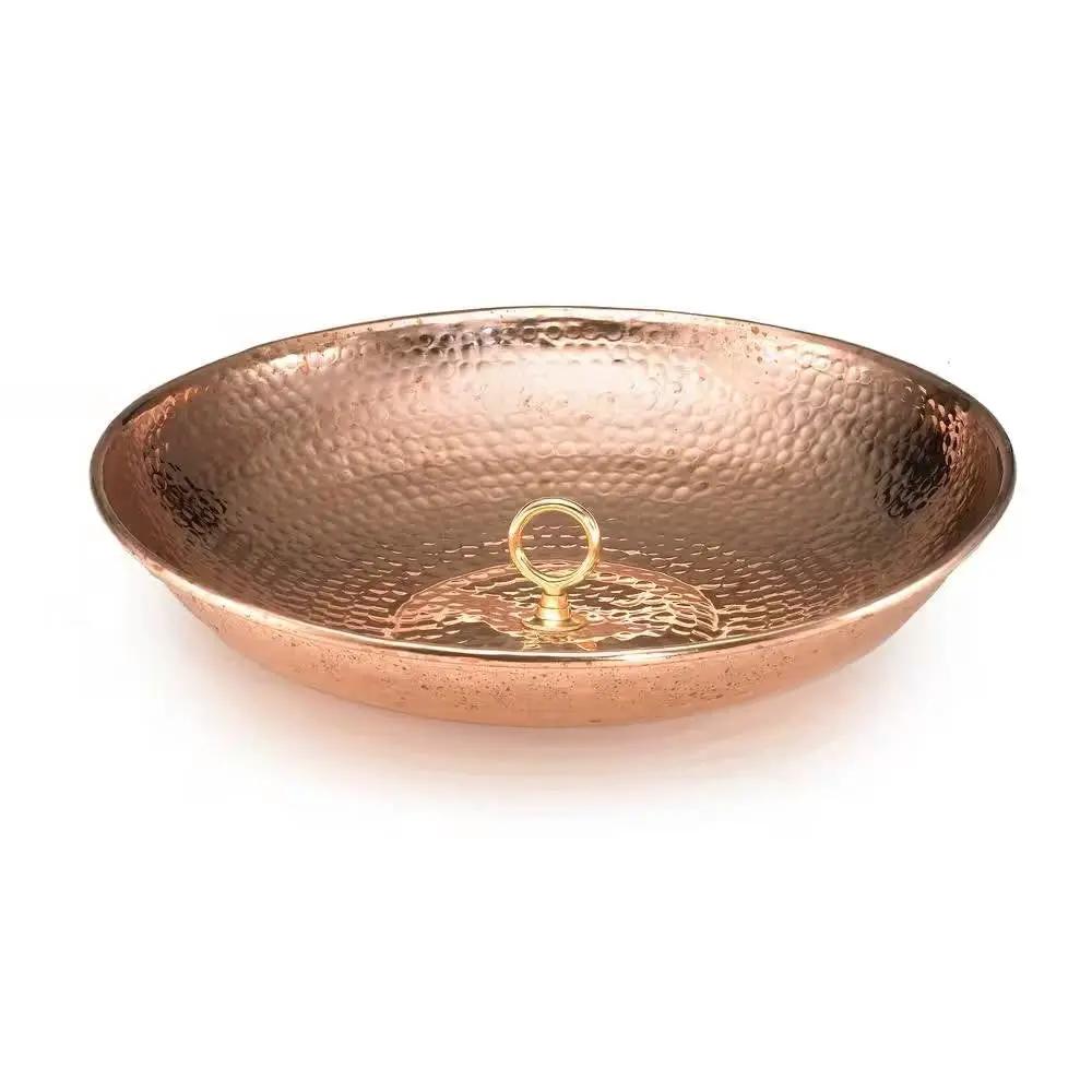 Hand Hammered Copper Polished Rain Chain Basin - 16.5 inch Diameter by HomePacific