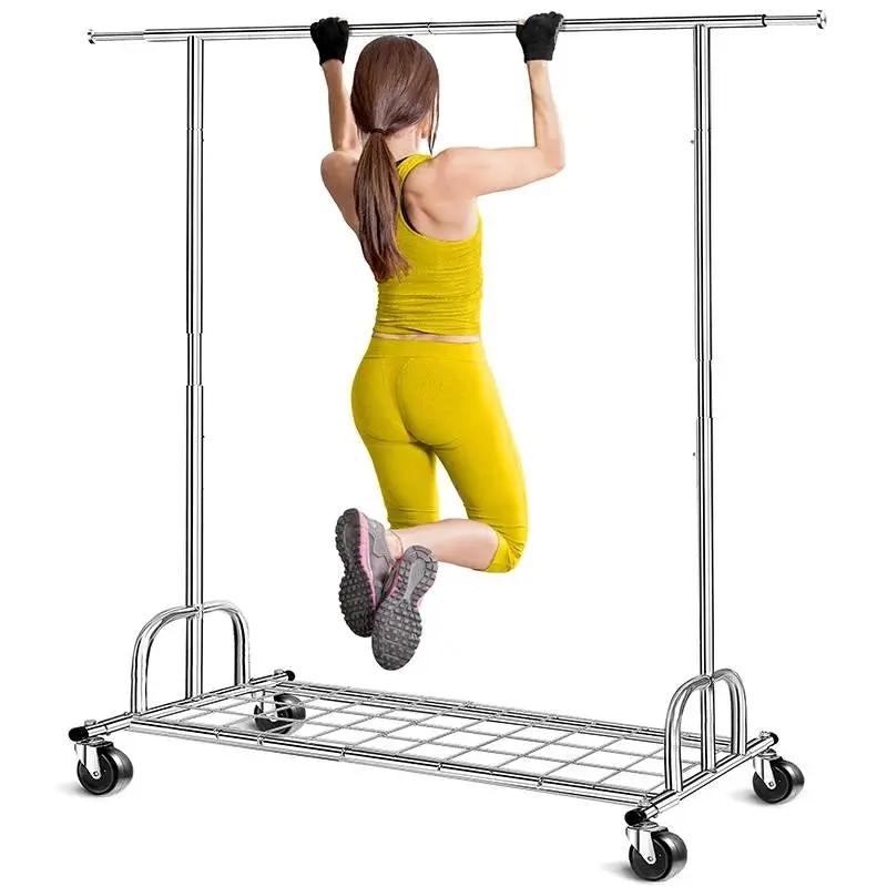 Heavy Duty Metal Clothing Bar Garment Rack on Lockable Casters - 450lb Capacity by HomePacific