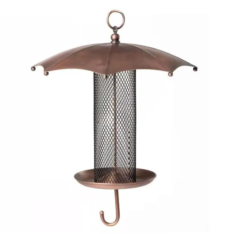 Copper Umbrella Bird Feeder with Mesh Tube Revivor - 3.5 lbs. Seed Capacity by HomePacific
