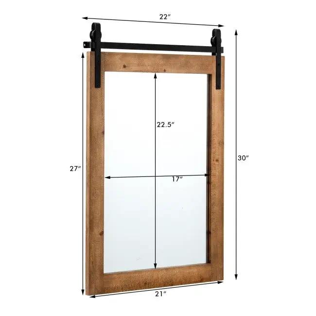 30 x 22 Inch Rustic FarmHouse Wall Mounted Bathroom Mirror by HomePacific