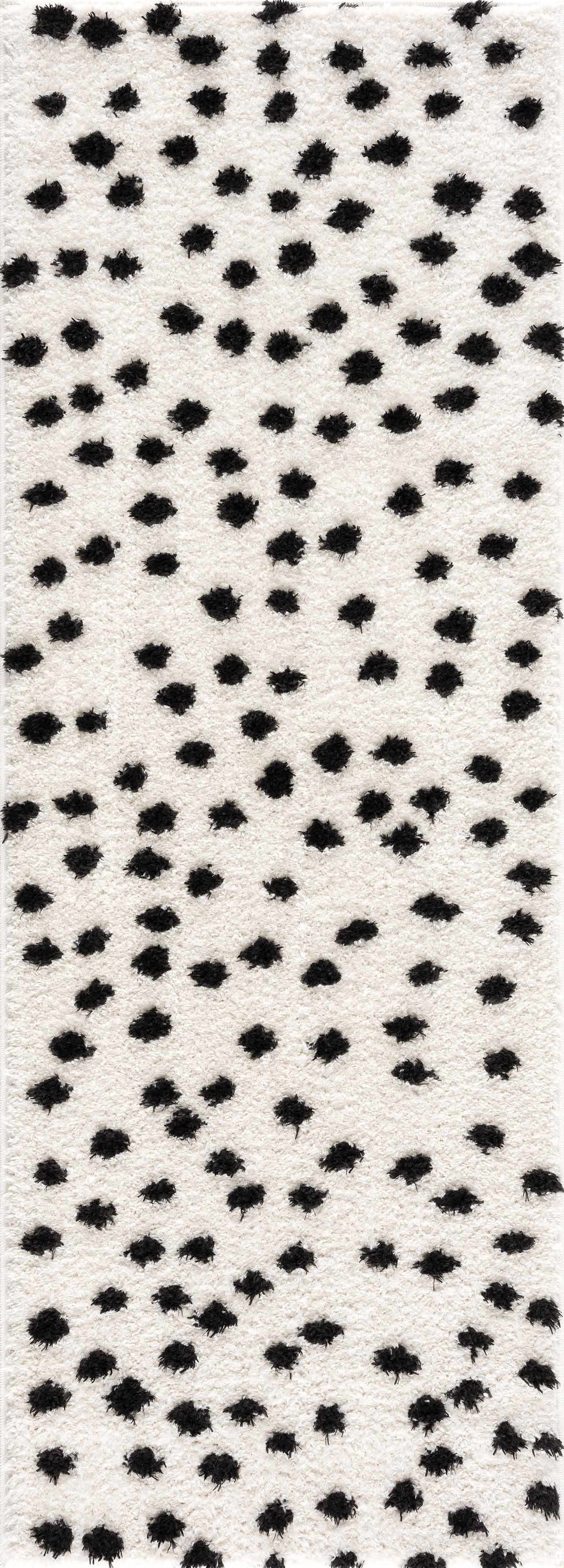 Cansu Black & White Dotted Area Rug, photo 5 of 19
