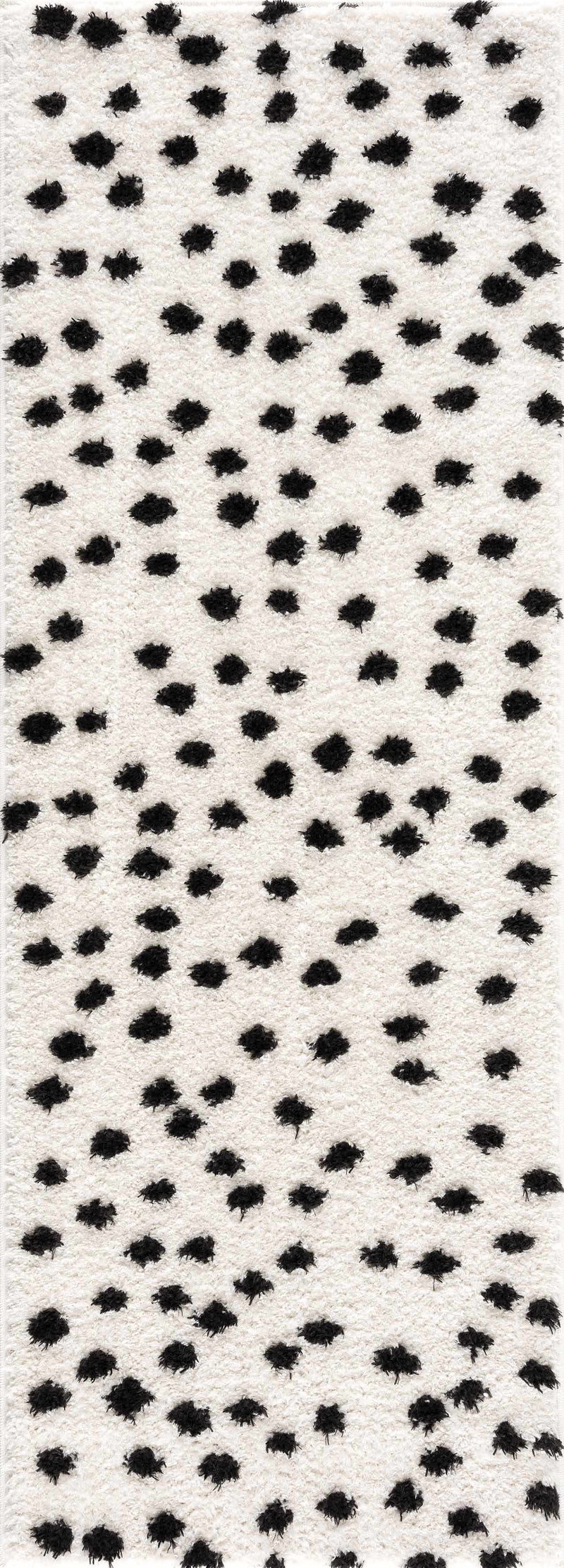 Cansu Black & White Dotted Area Rug by Hauteloom