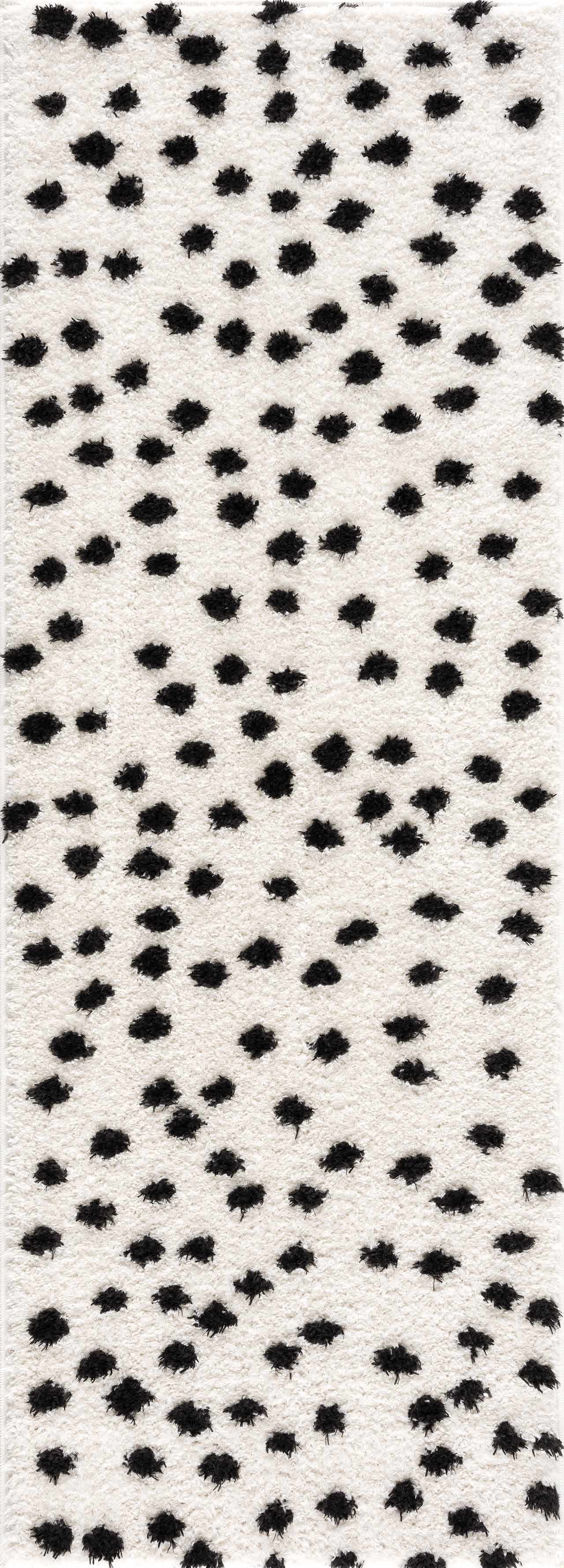 Cansu Black & White Dotted Area Rug by Boutique Rugs