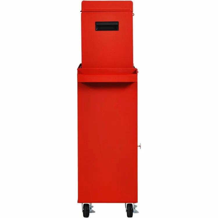 Red Heavy Duty Steel Lockable Rolling Tool Chest Mobile Garage Storage Cart by HomePacific