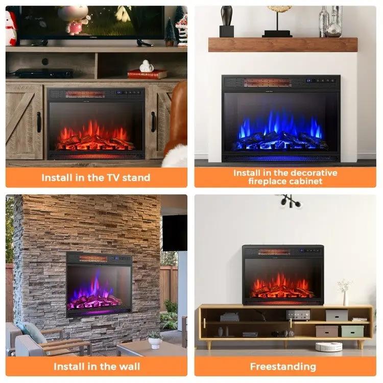 25 inch 3 Flame Colors Recessed Electric Heater by HomePacific
