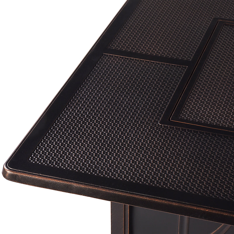 Aluminum 42-in Square Propane Fire Table with Beads, Covers and Lid by Sharicks