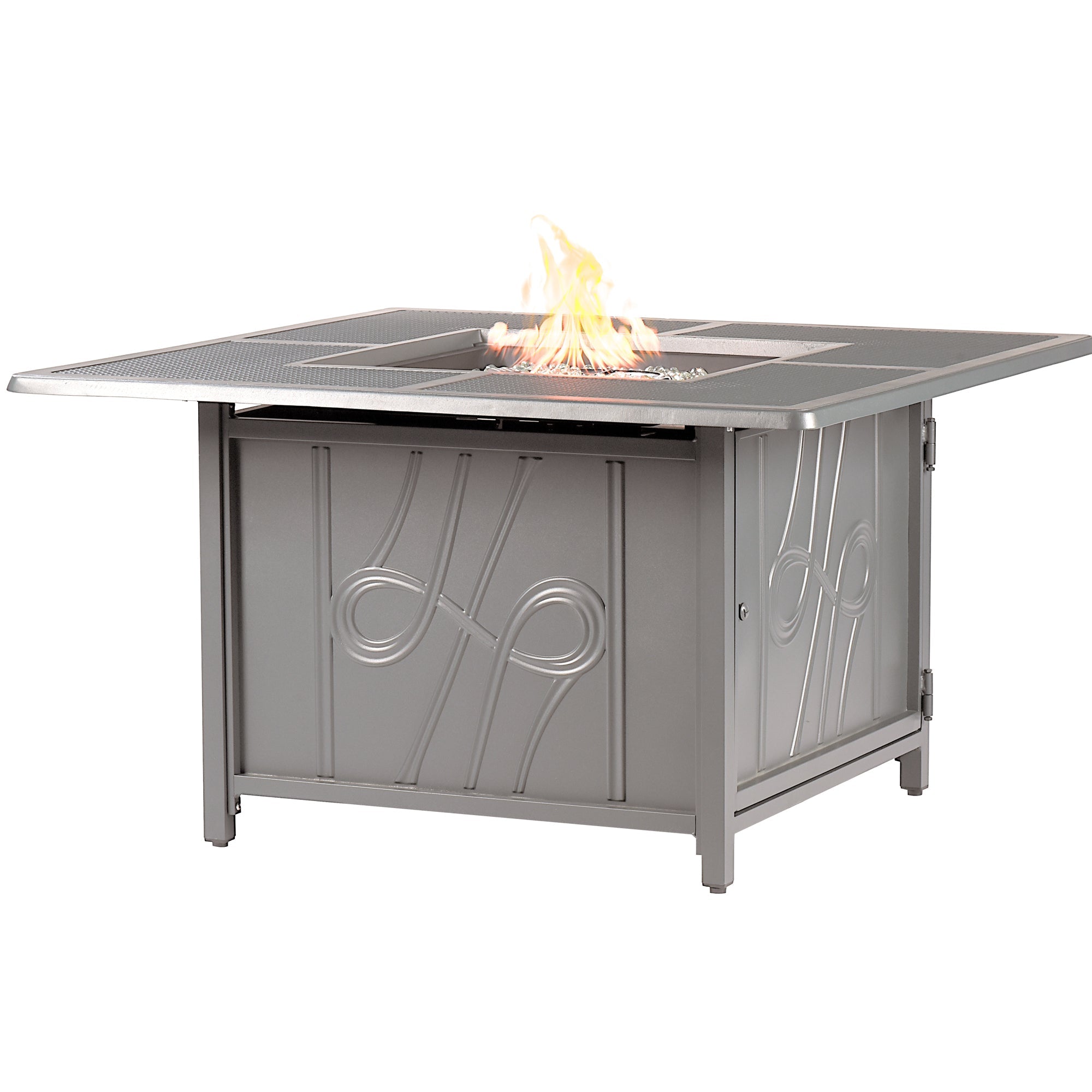 Aluminum 42-in Square Propane Fire Table with Beads, Covers and Lid by Sharicks