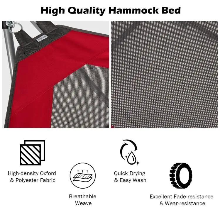 Red Portable Camping Foldable Hammock with Stand and Carry Case by HomePacific