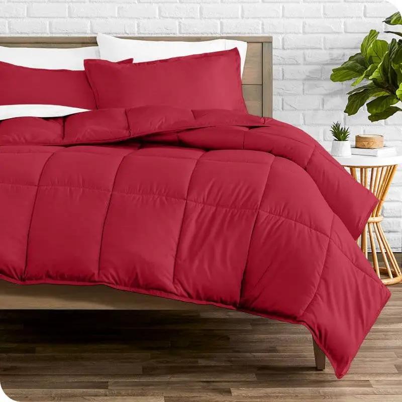 Queen Size All Season Super Soft Down Alternative Comforter Set Red by HomePacific