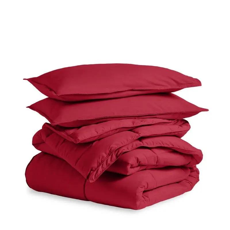 Twin/Twin XL Size All Season Super Soft Down Alternative Comforter Set Red by HomePacific