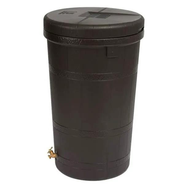 Dark Brown Single Spigot Eco 50-Gallon Rain Barrel by HomePacific