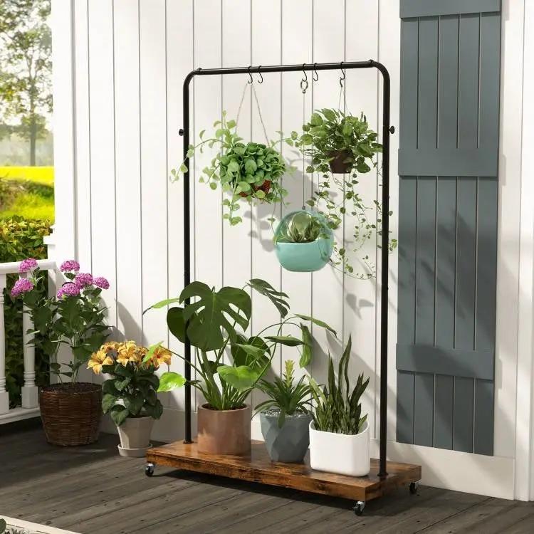 Industrial Style Heavy Duty Metal Pipe Clothes Garment Rack with Bottom Shelf by HomePacific