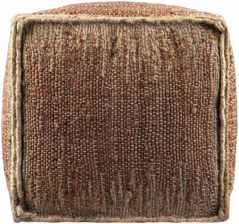 Rhuddlan Jute Rust Pouf by Boutique Rugs