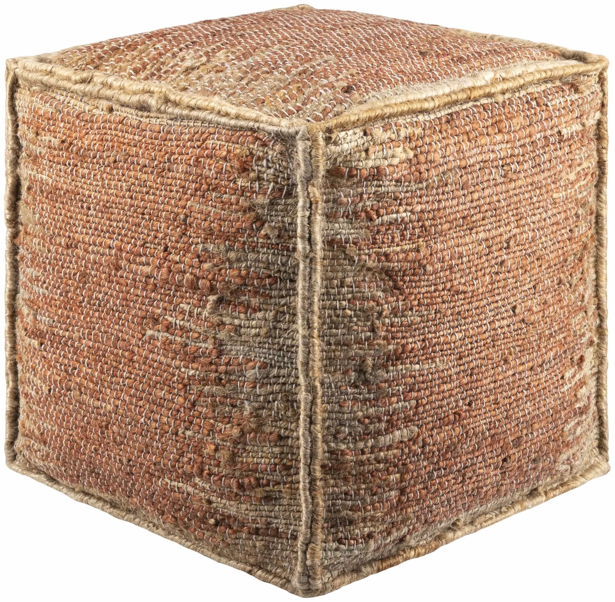Rhuddlan Jute Rust Pouf by Boutique Rugs