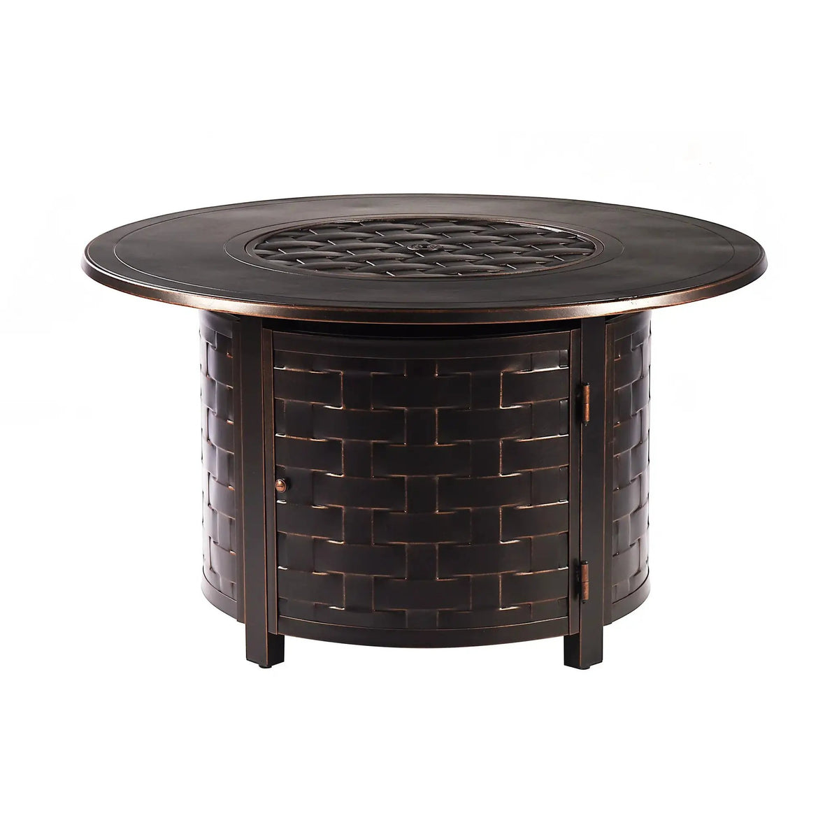 Aluminum 44-in Round Propane Fire Table with Beads, Covers and Lid by Sharicks