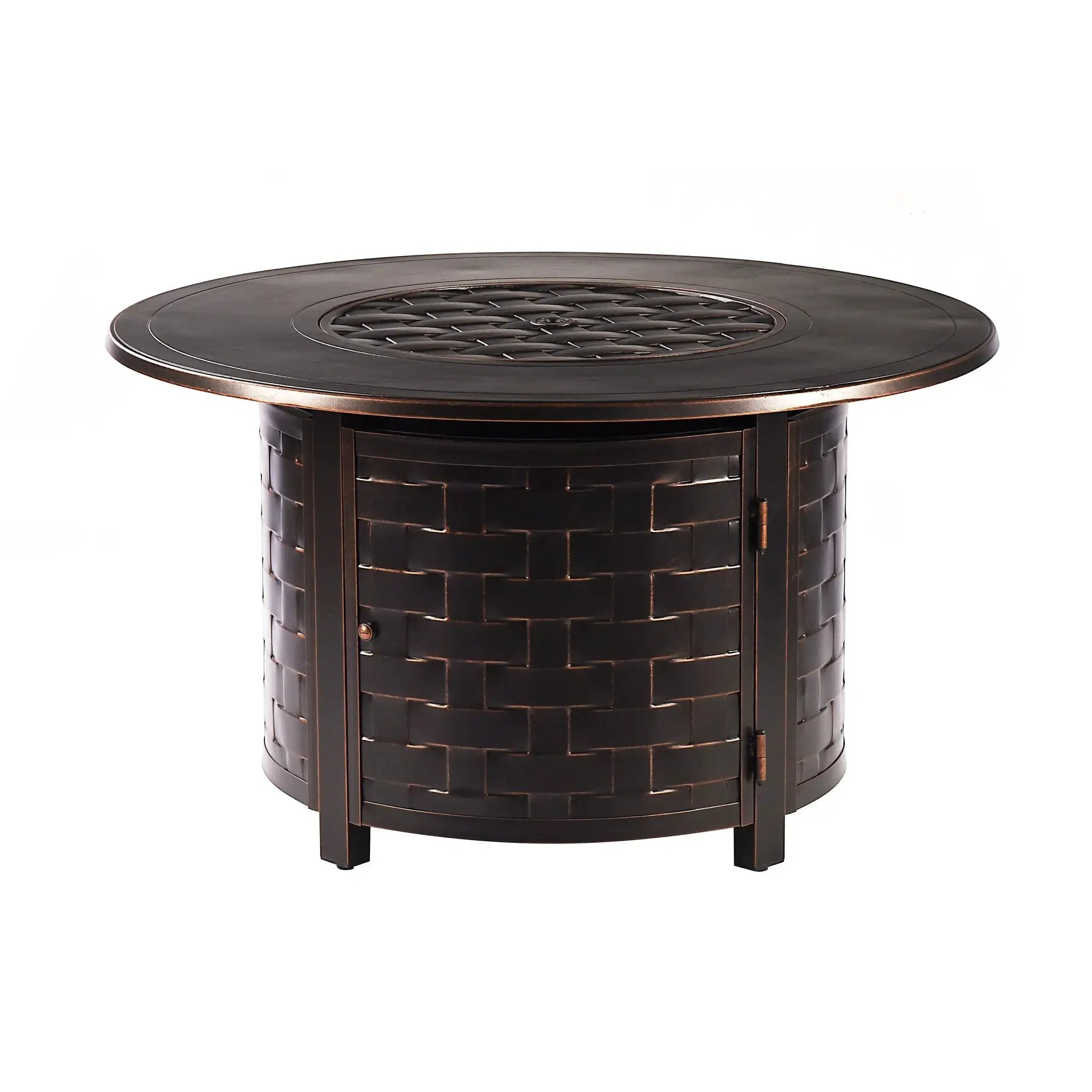 Aluminum 44-in Round Propane Fire Table with Beads, Covers and Lid by Sharicks