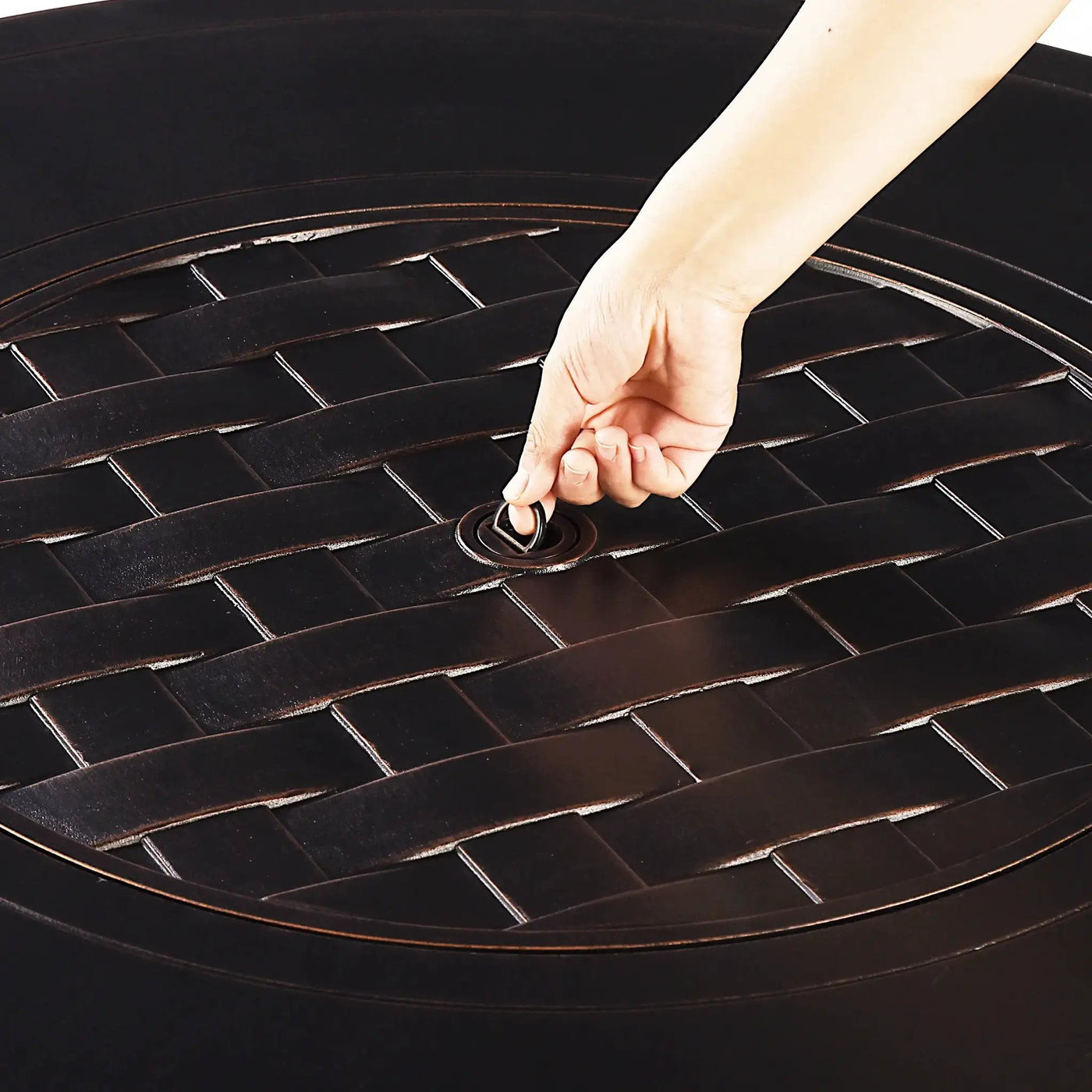 Aluminum 44-in Round Propane Fire Table with Beads, Covers and Lid by Sharicks