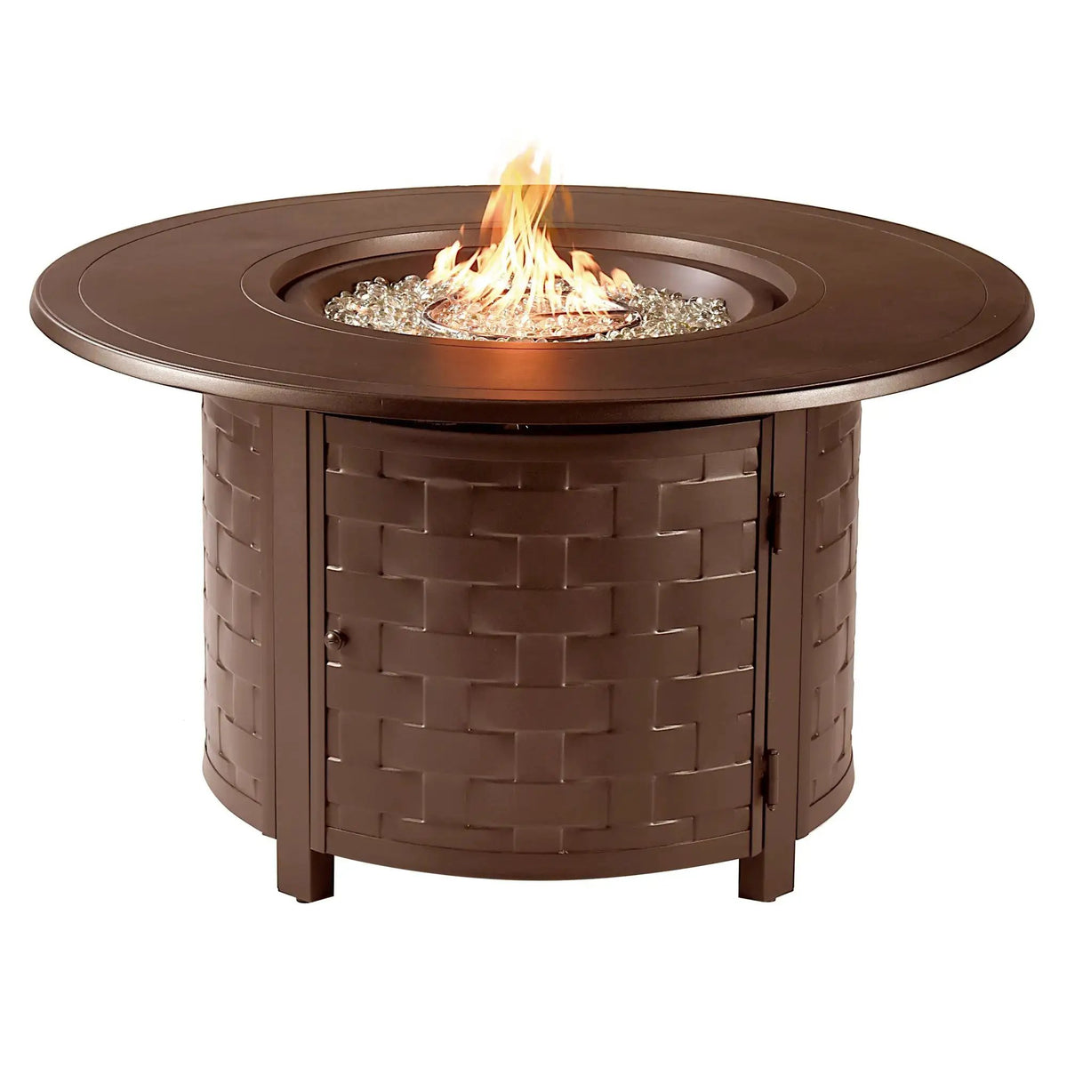 Aluminum 44-in Round Propane Fire Table with Beads, Covers and Lid by Sharicks
