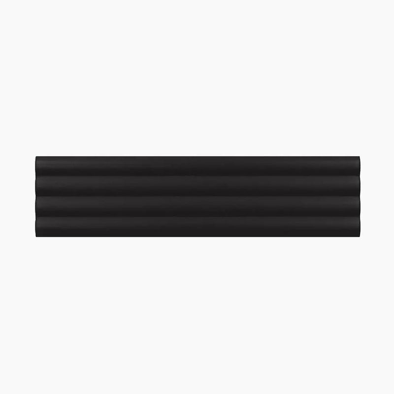 Black 2x8 Matte Ceramic Subway Deco Tile (38 pack, 4.1 sq ft/case) by Apollo Tile