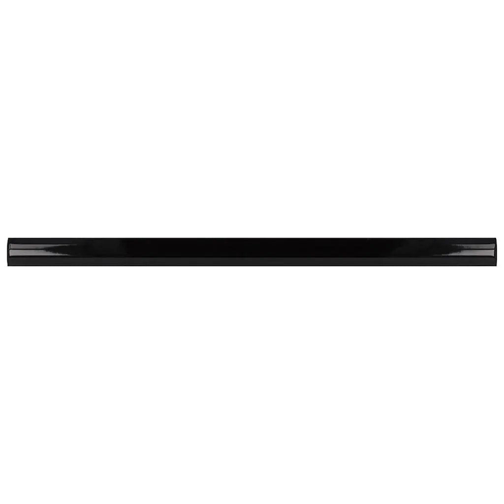 Black 0.5x8 Glossy Ceramic Pencil Tile Trim (10 pack, 0.3 sq ft/case) by Apollo Tile