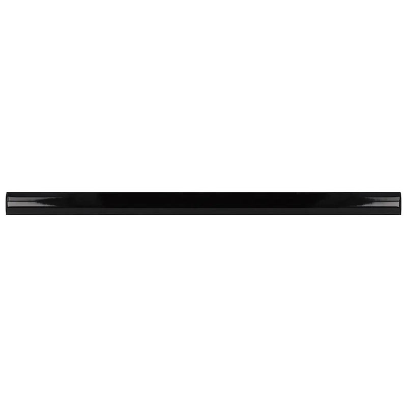 Black 0.5x8 Glossy Ceramic Pencil Tile Trim (10 pack, 0.3 sq ft/case) by Apollo Tile