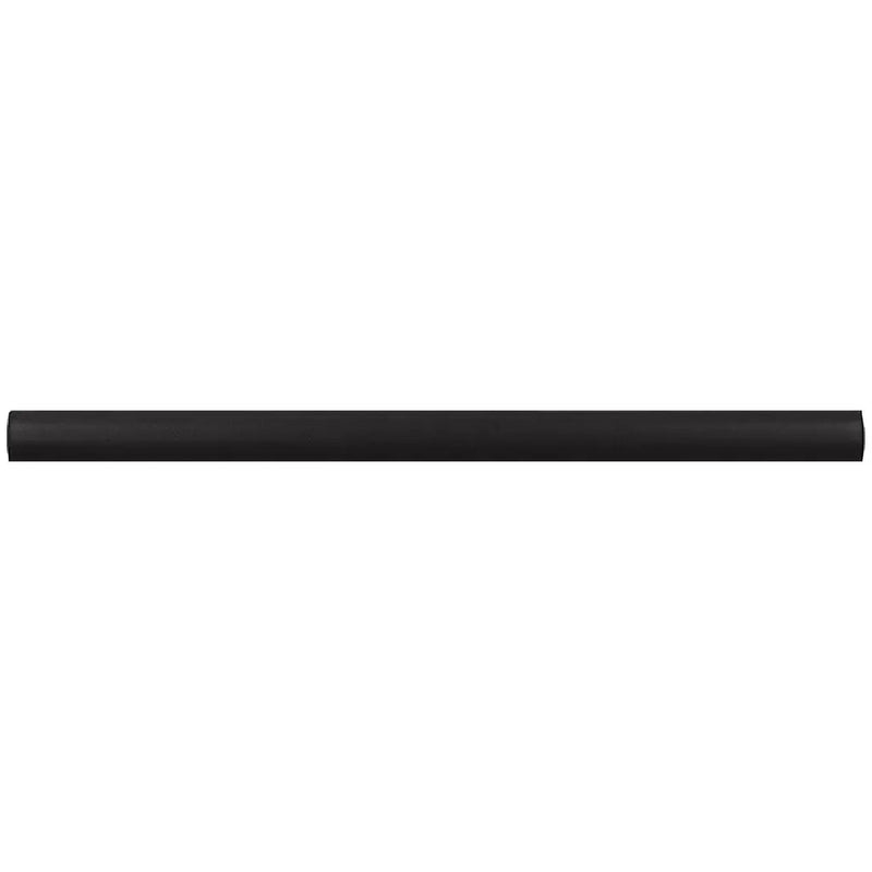 Black 0.5x8 Matte Ceramic Pencil Tile Trim (10 pack, 0.3 sq ft/case) by Apollo Tile