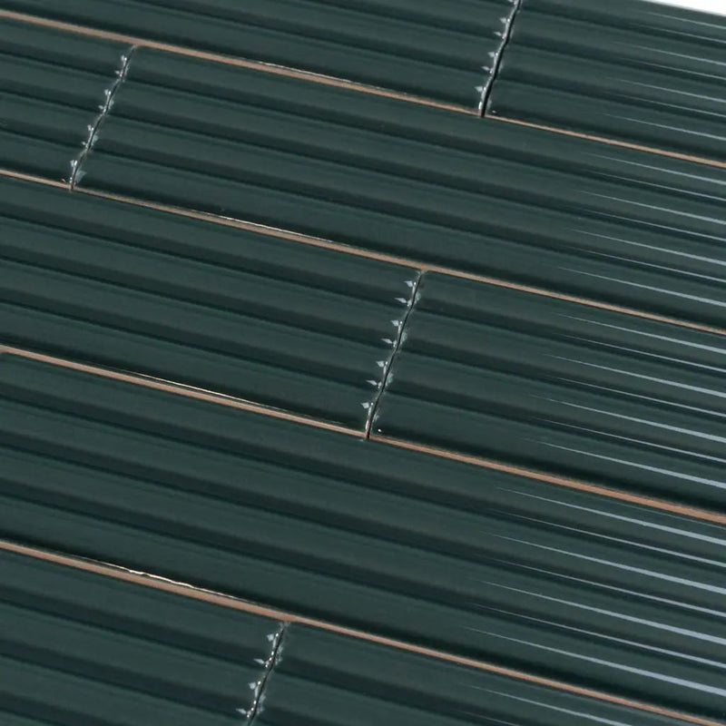 Green 2x8 Glossy Ceramic Subway Deco Tile (38 pack, 4.09 sq ft/case) by Apollo Tile