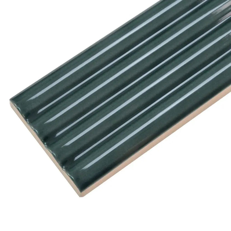 Green 2x8 Glossy Ceramic Subway Deco Tile (38 pack, 4.09 sq ft/case) by Apollo Tile