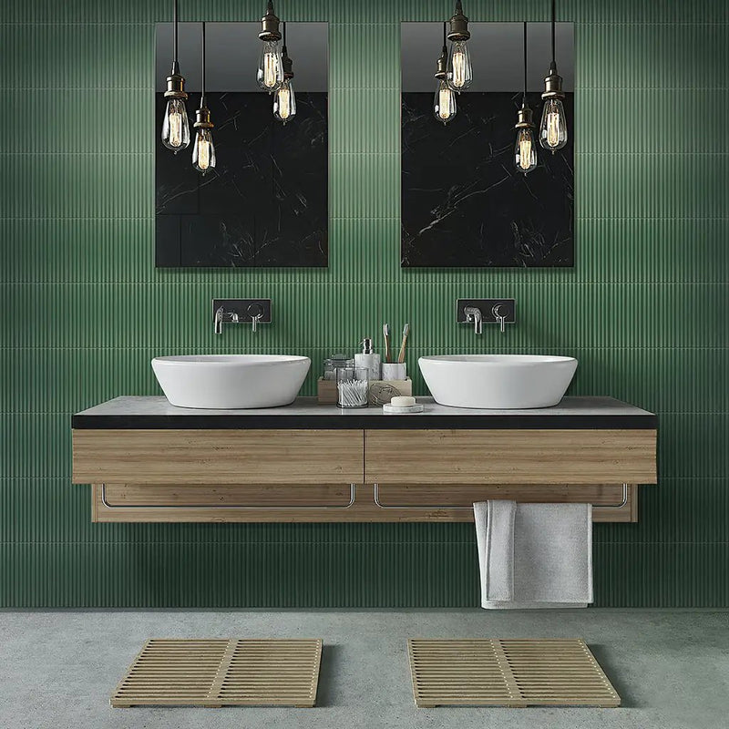 Green 2x8 Matte Ceramic Subway Deco Tile (42 pack, 4.52 sq ft/case) by Apollo Tile