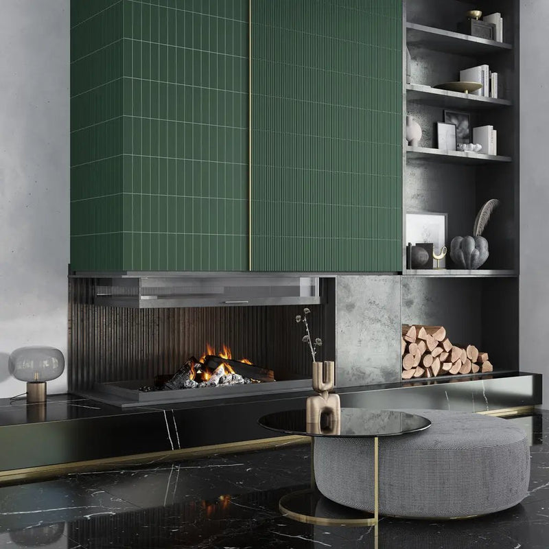 Green 2x8 Matte Ceramic Subway Deco Tile (42 pack, 4.52 sq ft/case) by Apollo Tile